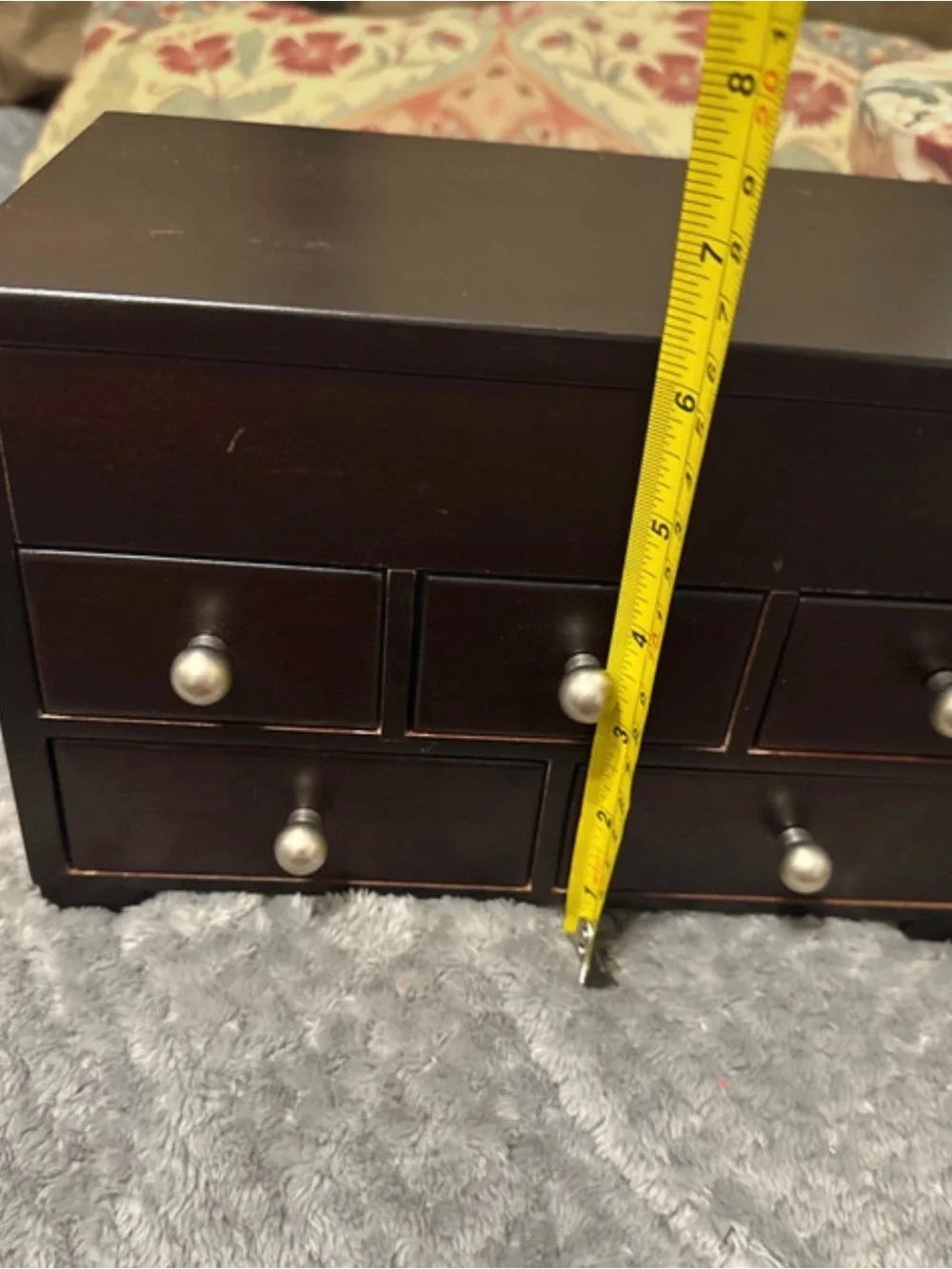 Beautiful Wooded Jewelry Box 5 Draws And Has Mirror